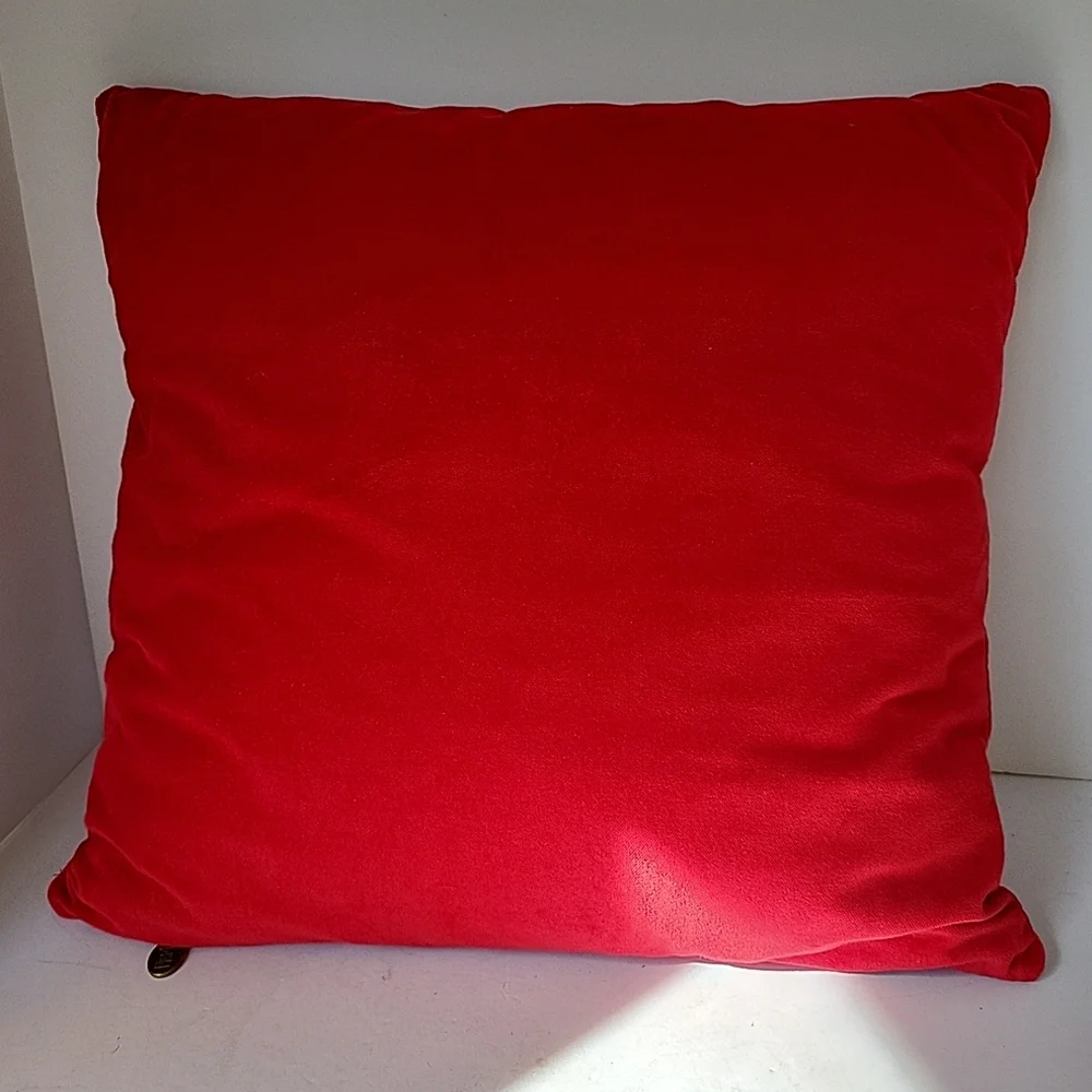 Holiday Red Velvet Beaded Reindeer Pillow Pier One 18